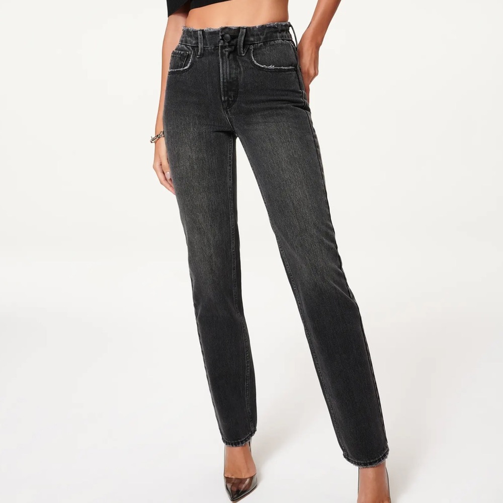 Good American Good 90’s Icon Straight Leg Jean Black